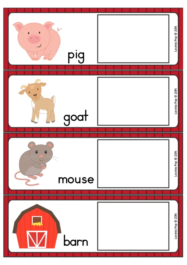 Farm Literacy Center Activities for Kindergarten. Rhyming Words