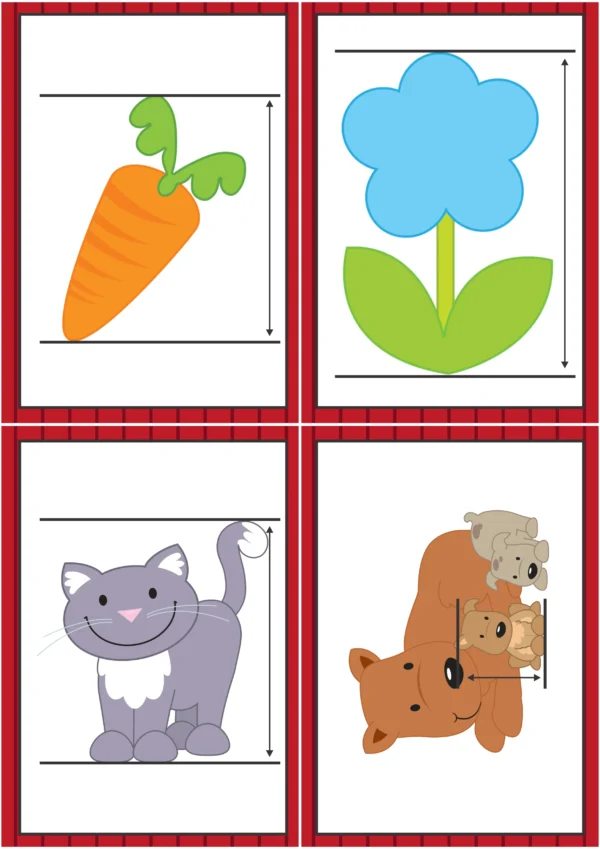 Farm Math Center Activities for Kindergarten. Non-Standarad Measurement Cards