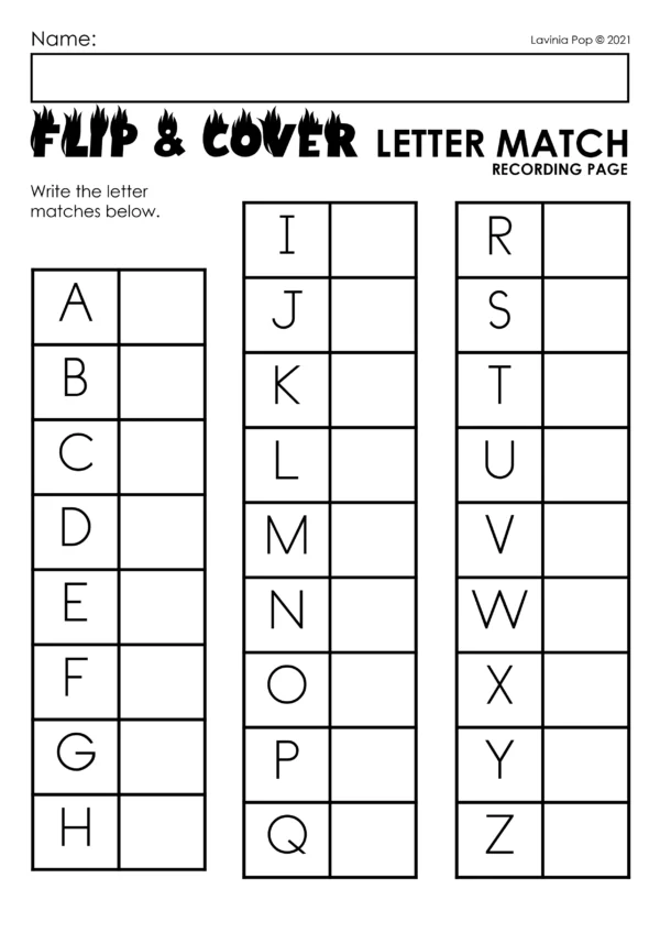 Firefighter Letter Match Activity | Community Helpers | Fire Safety for Kindergarten