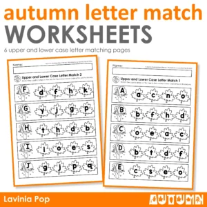 Autumn Tree Alphabet Match Worksheets | Upper and Lower Case Letter Match