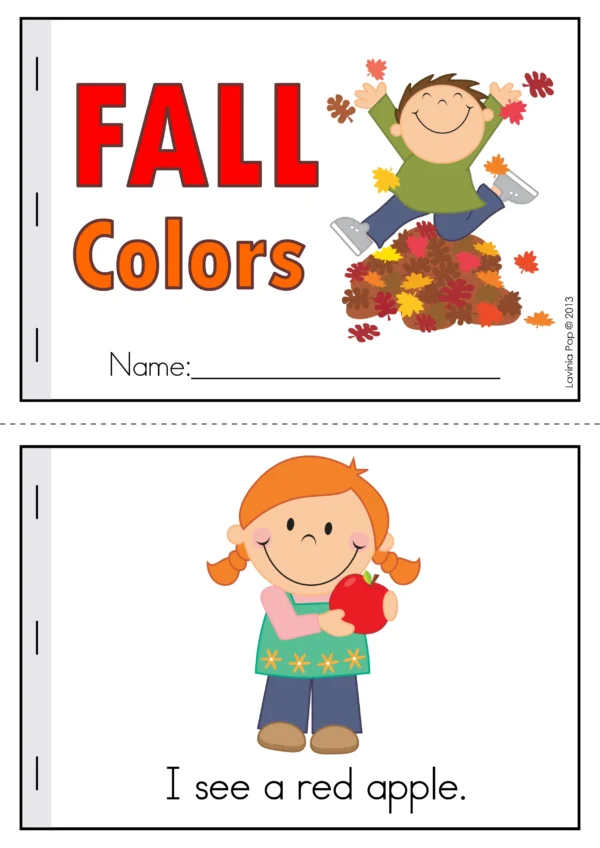 Fall Colors Emergent Reader with Comprehension Questions | Color Booklet | Black and white Booklet