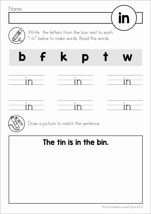 CVC Word Family Worksheets: Making Words