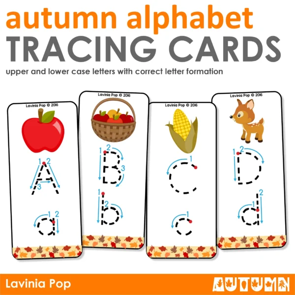 Autumn Alphabet Tracing Cards | Printable Download