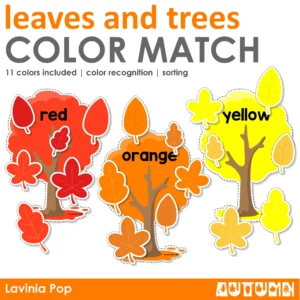 Autumn Leaves and Tree Color Matching Activity