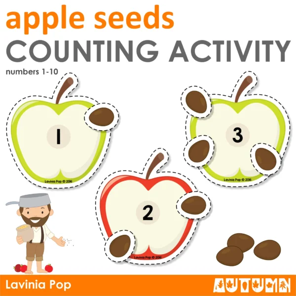 Apple Seed Counting Printable Activity | Numbers 1-10