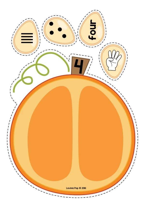 Pumpkin Seeds Number Sense Activity | Autumn Math Center for Preschool and Kindergarten