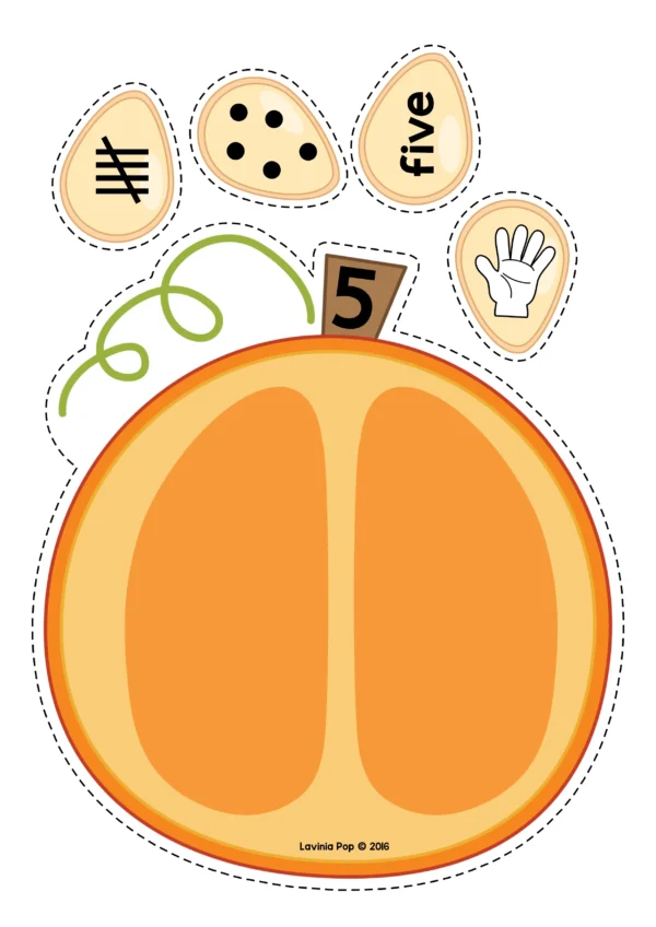 Pumpkin Seeds Number Sense Activity | Autumn Math Center for Preschool and Kindergarten