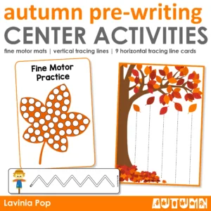 Autumn Pre-Writing Activities | Fine Motor Centers for Preschool and Kindergarten