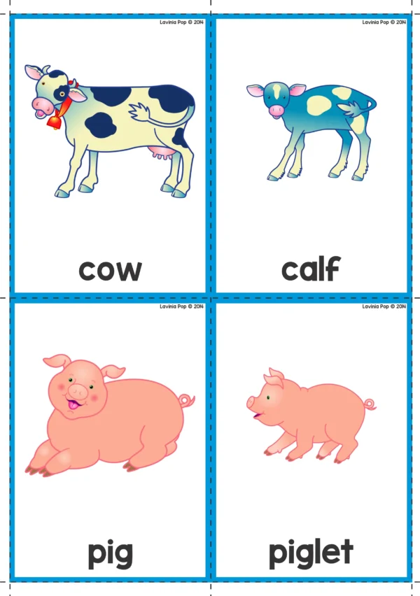 FREE Preschool Farm Theme Vocabulary Cards