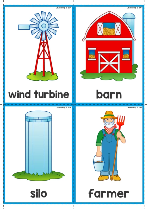 FREE Preschool Farm Theme Vocabulary Cards