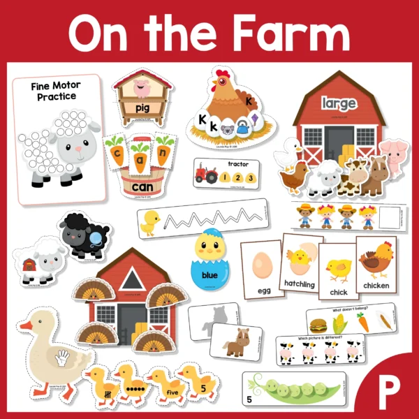 Printable Preschool Farm Center Actvities | Daycare | Homeschool