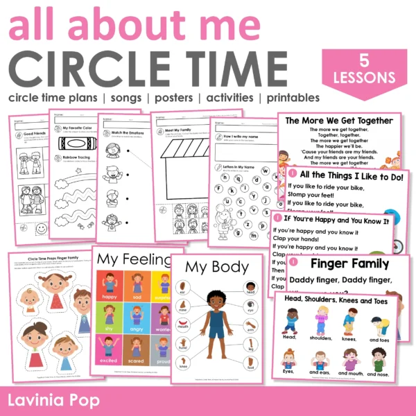 Preschool Circle Time All About Me Printables and Activities