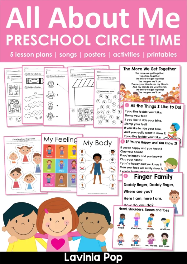 Preschool Circle Time All About Me Printables and Activities