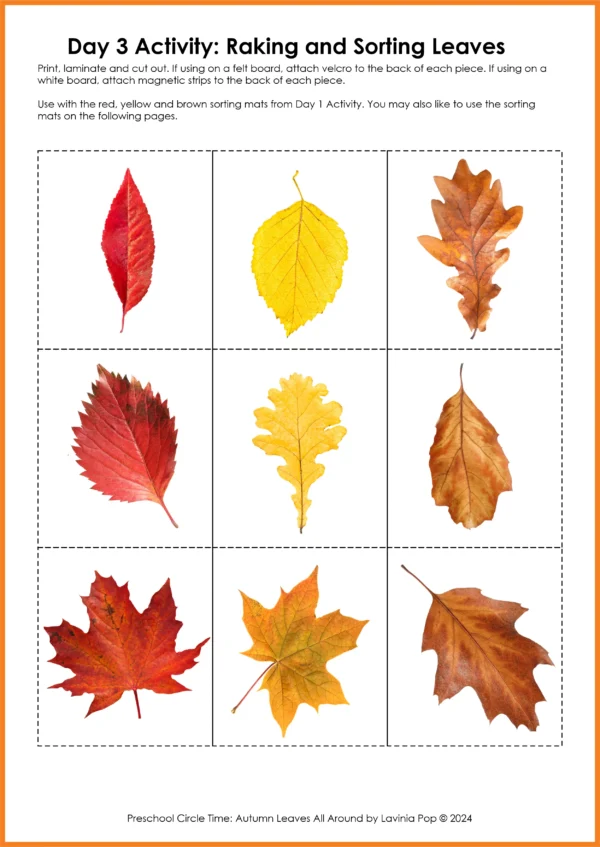 FREE Preschool Circle Time Autumn Leaves All Around