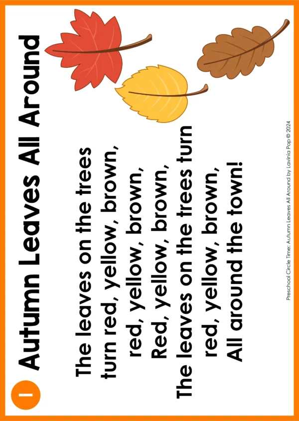 FREE Preschool Circle Time Autumn Leaves All Around