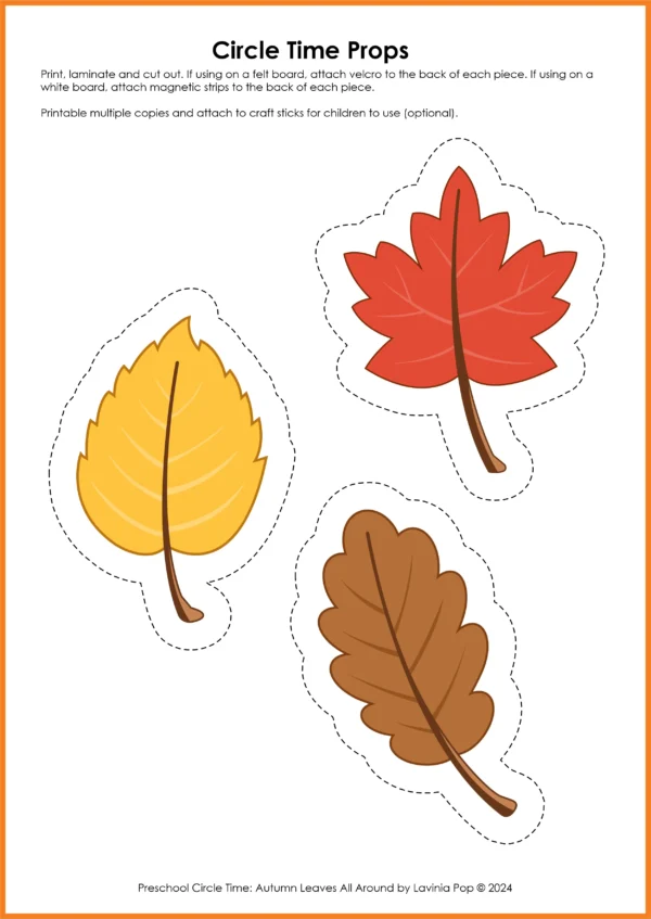 FREE Preschool Circle Time Autumn Leaves All Around