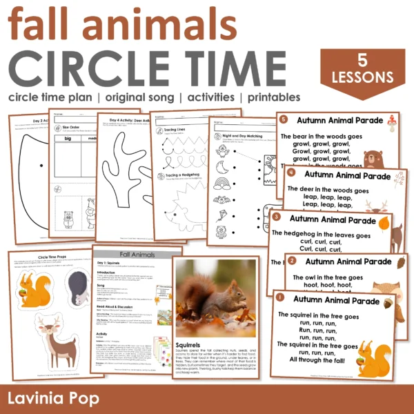 Preschool Circle Time Fall Animals Printables and Activities