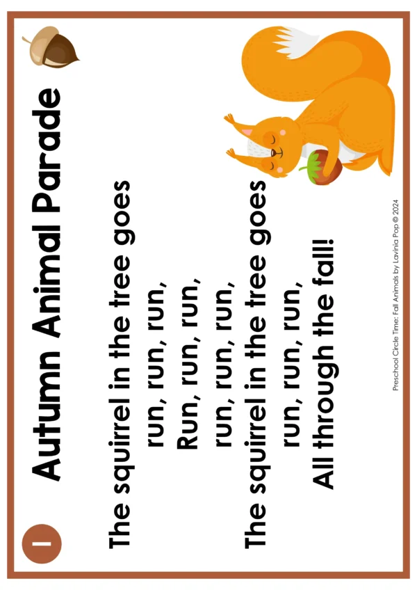 Preschool Circle Time Fall Animals Printables and Activities