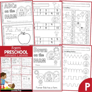 Farm Preschool Worksheets and Activities | 36 Printable Activities