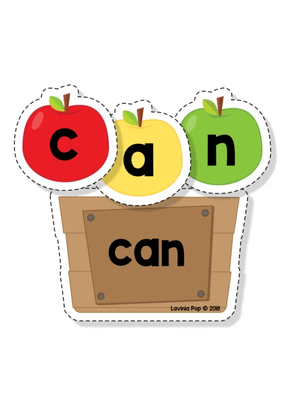 Apple Sight Word Literacy Centers | Printable Editable PDF. File