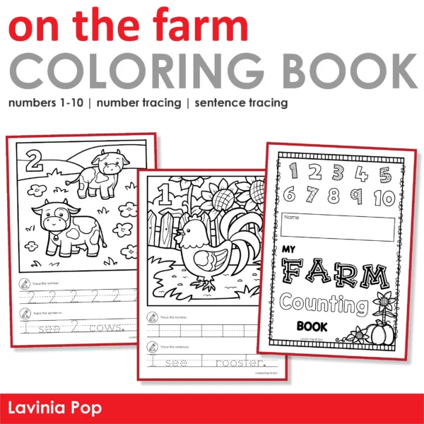 Farm Coloring and Counting Book | Preschool & Kindergarten