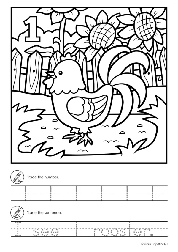 Farm Coloring and Counting Book | Preschool & Kindergarten