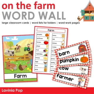 Farm Themed Word Wall packet for learning new vocabulary and writing centers