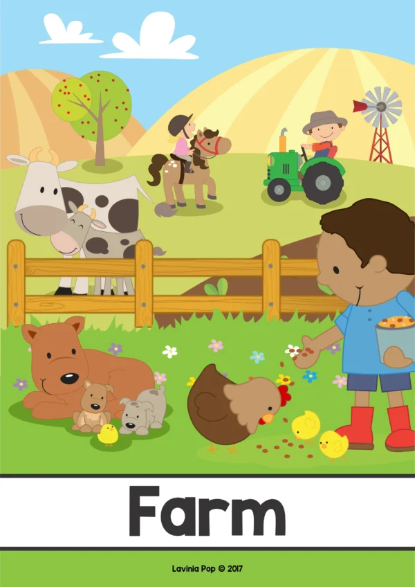 Farm Themed Word Wall packet for learning new vocabulary and writing centers