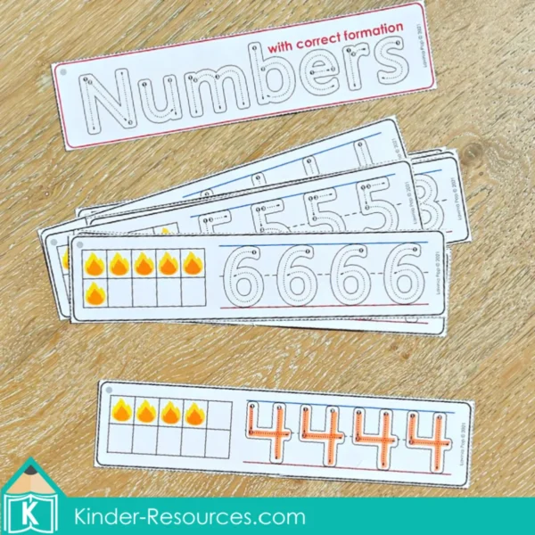 Firefighter Number Tracing Printable Activity | Math Center for Kindergarten