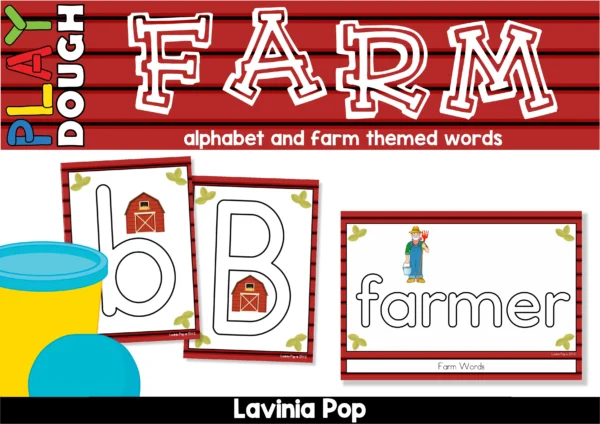 Farm Alphabet and Word Play Dough Mats