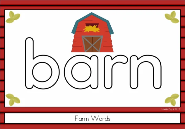 Farm Alphabet and Word Play Dough Mats