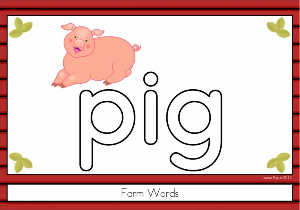 Farm Alphabet and Word Play Dough Mats