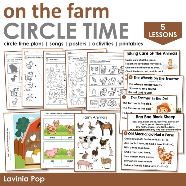 Farm Preschool Circle Time Printables and Activities