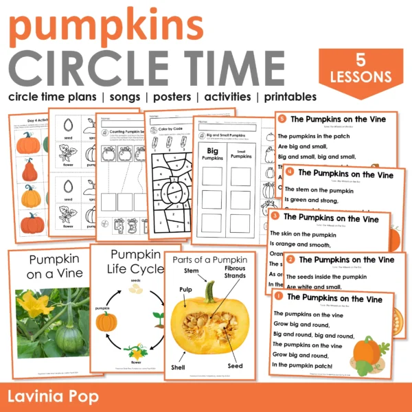 Pumpkins Preschool Circle Time Printables and Activities