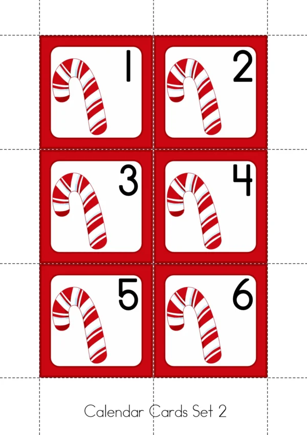 December Calendar Time Cards Pocket Chart | Number Cards, Days of the Week, Season