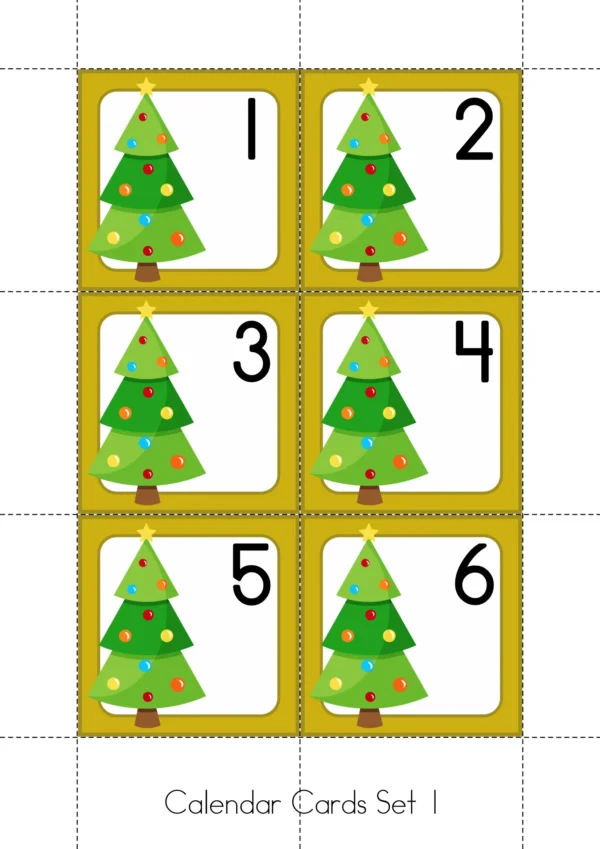 December Calendar Time Cards Pocket Chart | Number Cards, Days of the Week, Season