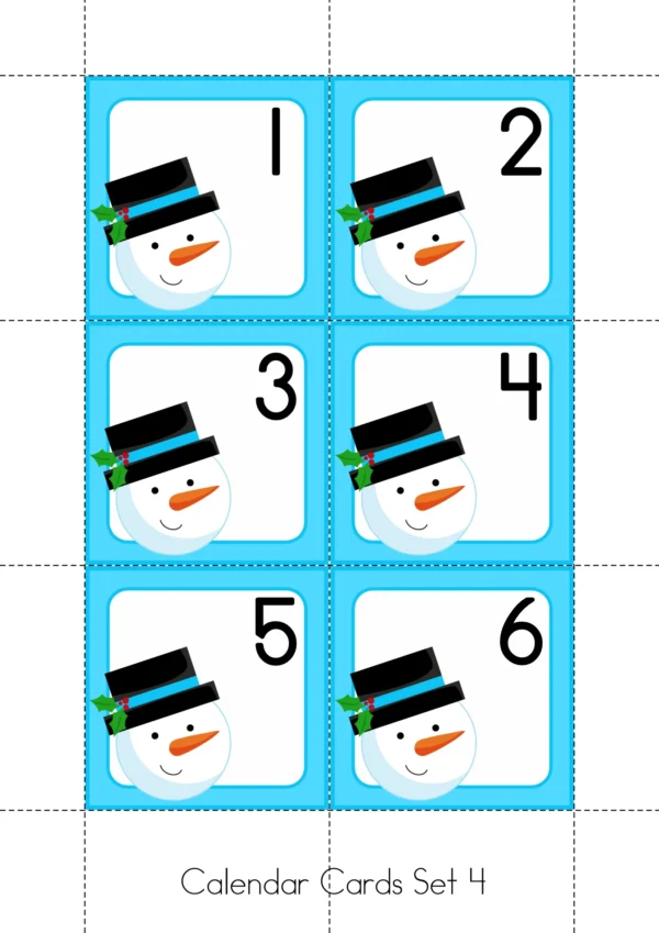 December Calendar Time Cards Pocket Chart | Number Cards, Days of the Week, Season