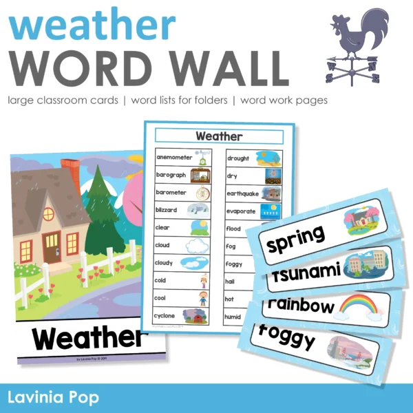 Weather Word Wall packet for learning new vocabulary | Writing Centers