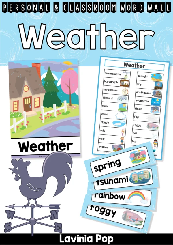 Weather Word Wall packet for learning new vocabulary | Writing Centers