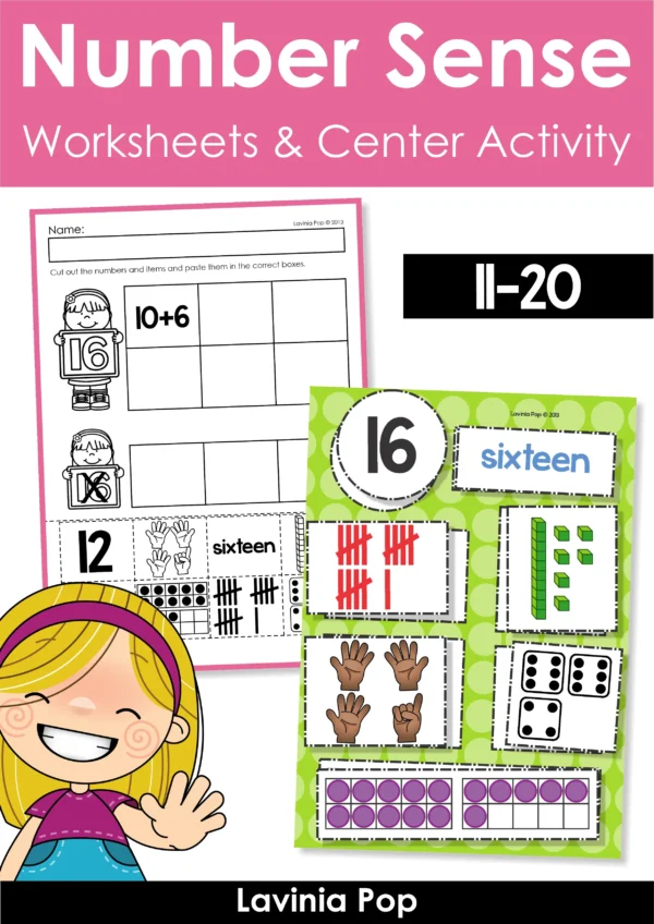 Kindergarten Number Sense 11-12 Worksheets and Center Activity | Number Sorting