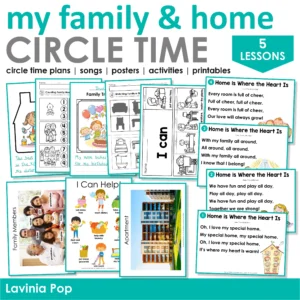 Family and Home Preschool Unit | Circle Time Printables and Activities