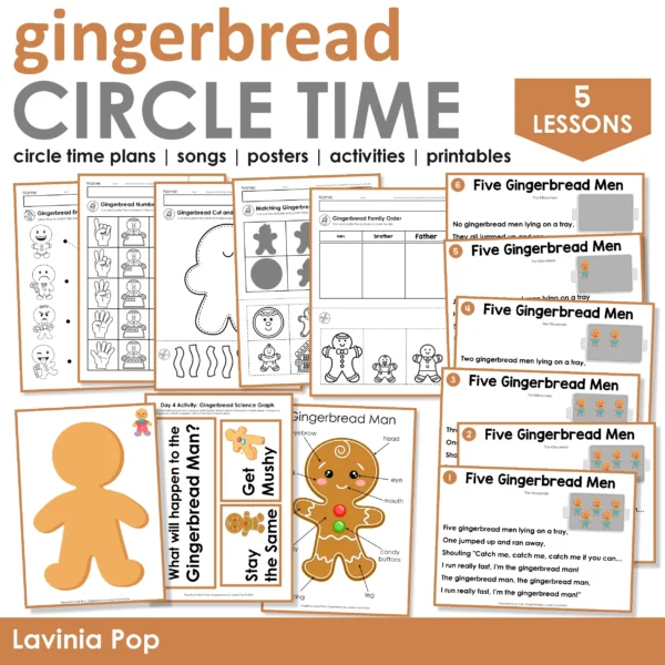 Gingerbread Preschool Unit | Circle Time Printables and Activities