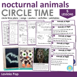 Nocturnal Animals Preschool Unit | Circle Time Printables and Activities