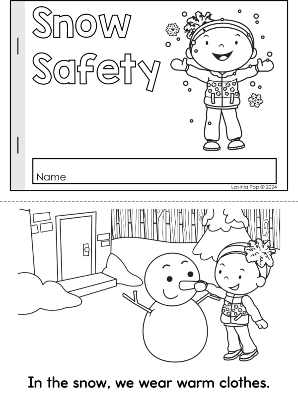 Winter Weather Preschool Unit | Circle Time Printables and Activities | Snow Safety Emergent Reader