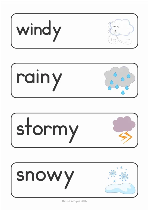 Weather for Preschool and Kindergarten | Printable Worksheets and Activities