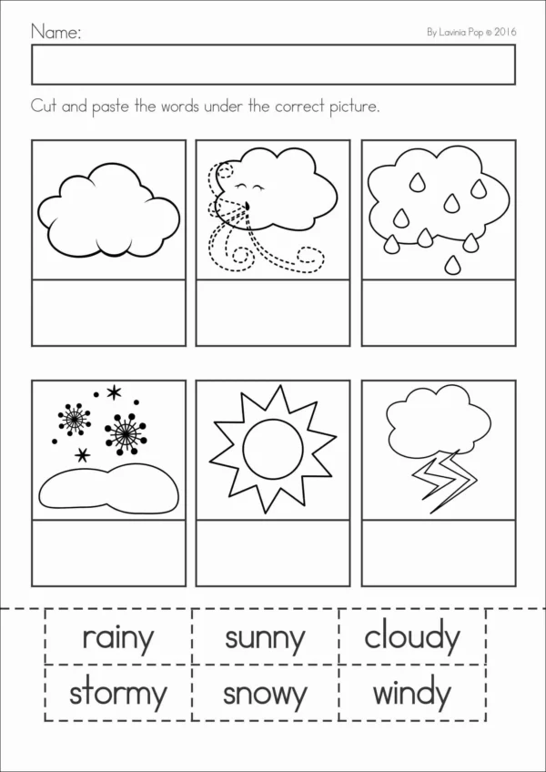 Weather for Preschool and Kindergarten | Printable Worksheets and Activities