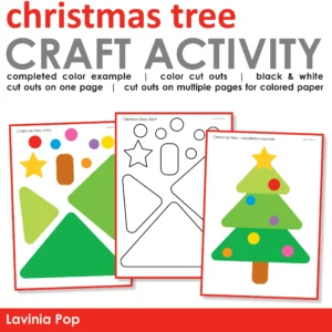 Christmas Tree Cut and Glue Printable Craft Activity | Craftivity for Literacy, Math, Science, Art