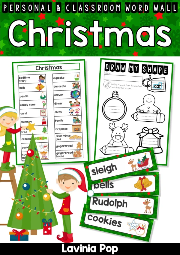 Christmas Word Wall packet for learning new vocabulary | Writing Centers