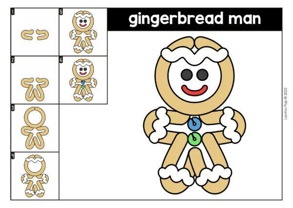 Christmas Play Dough Mats | Printable Activity for Preschool | Gingerbread Man