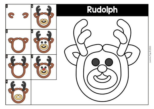 Christmas Play Dough Mats | Printable Activity for Preschool | Reindeer | Rudolph